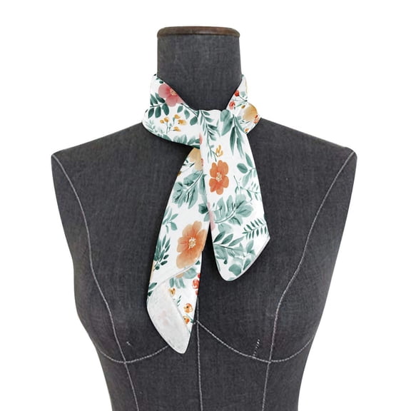 Square Scarf 24x24 Inch Rustic Watercolor Floral Garden Silky Satin Sun Protection Neck Scarf for Women Multi-Purpose Head Wrap Bandana for Hair Bag Decoration