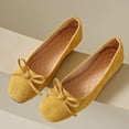 thumbnail image 5 of Xfvqtps Womens Casual Bow Flats Lightweight Breathable Shoes with Cushioned Insole Comfortable for Work Walking Travel Yellow, 5 of 9