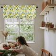 thumbnail image 6 of Summer Lemon Kitchen Valances for Windows 42x12 Inch Kitchen Curtains Valances Rod Pocket Yellow Fruit Farm Vintage White Wood Grain Bathroom Window Valances for Window Treatment Decor, 6 of 6