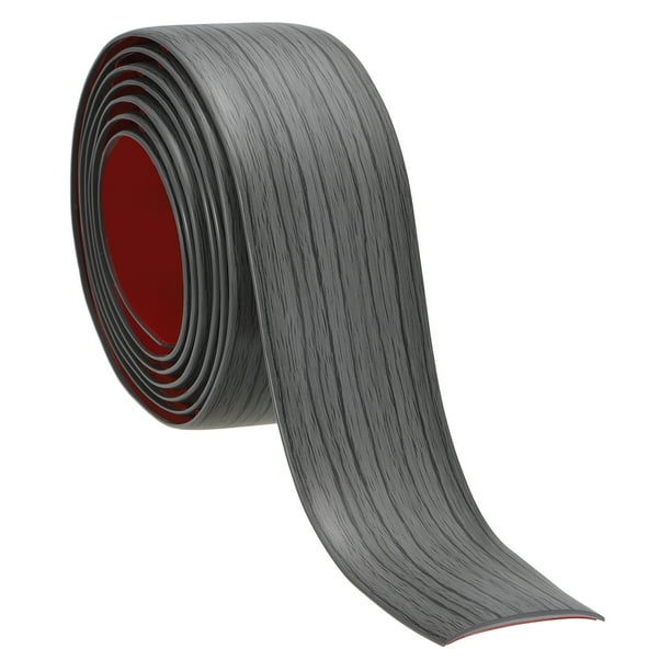 Tira de transición de piso autoadhesiva Uxcell de vinilo, divisor plano para pisos, patrón gris oscuro, 20 FT x 2"