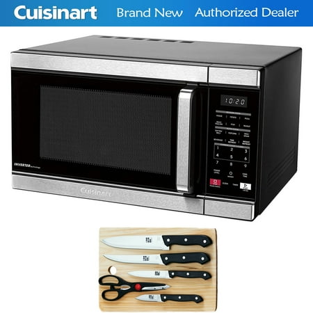 Stainless Steel Board Cuisinart CMW-110 Stainless Steel Microwave Oven, Silver + 5-Piece Knife Set with Cutting Board ()