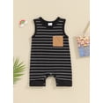 thumbnail image 2 of FEORJGP Toddler Baby Boys Summer Jumpsuit Newborn 3M 6M 12M 18M Sleeveless Vest Overalls Crew Neck Striped Romper Infant Casual Daily Clothes, 2 of 9