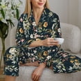 thumbnail image 6 of Kdxio Watercolor Floral Women's Pajama Sets Long Sleeve Button Down Sleepwear Nightwear Soft Pjs Lounge Sets-Small, 6 of 7