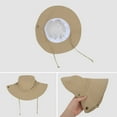 thumbnail image 4 of Foldable Wide Brim Bucket Hat with Chin Strap for Sun Protection and Outdoor Hiking Travel Beach Adventures - Khaki, 4 of 6