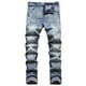 thumbnail image 1 of Pantalones vaqueros rectos de algodón con agujeros rasgados para hombre, pantalones casuales, pantalones vaqueros largos, pantalones para hombre, 1 of 8
