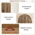 thumbnail image 6 of Arched 2-Door Armoire Wardrobe, 71" Wood Wardrobe Closet with Mirror & LED Sensor Light, Rustic Farmhouse Clothing Storage Cabinet with Drawers & Hanging Rod for Bedroom, 6 of 9