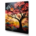 thumbnail image 2 of Designart "Colorful Collage of African Tree Landscape" Floral Canvas Wall Art - Global Blue Tree African Living Room Canvas Art, 2 of 6