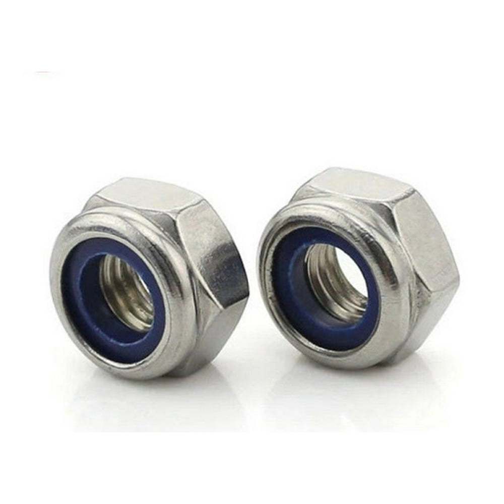1/4"20 Hex lock nuts nylon insert Stainless steel 188 (A2) (50
