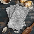 thumbnail image 6 of Grey Christmas Kitchen Towels Set of 3, Water Absorbent Dish Towel, Retro Farmhouse Winter White Snowflakes Decorative Hand Towels - Quick Drying Cloth for Cooking Baking, 18x28 Inch, 6 of 8