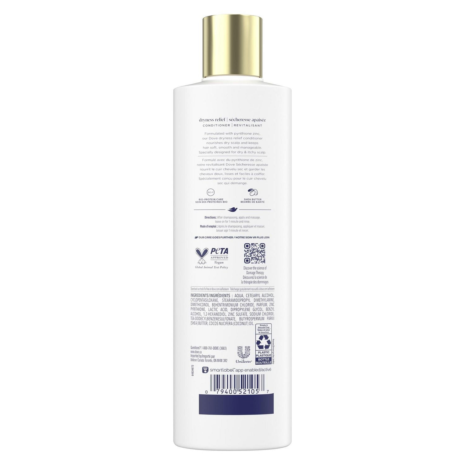 Dove Dryness & Itch Relief Conditioner for Dry and Itchy scalp, with Liquid Bio-Protein Care technology 355mL, 355 ML