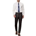 thumbnail image 2 of Pantalones de vestir de ajuste slim con rayas para hombre, color negro oscuro, con cordón de contraste 30, 2 of 6