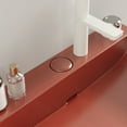 thumbnail image 3 of 24" Bathroom Vanity with Ceramic Basin, Freestanding Bathroom Console Sink Set, Glossy Red Rectangular Ceramic Basin without Faucet, Open Metal Leg, Storage Shelves, Black, 3 of 5