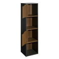 thumbnail image 5 of Canddidliike 47"H Bookshelf with Doors, 4 Tier Rustic Wood Display Storage Shelves for Living Room, Bedroom - Brown, 5 of 10