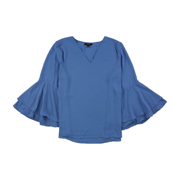 Alfani Blusa tipo túnica con manga de poeta para mujer, Azul, 4