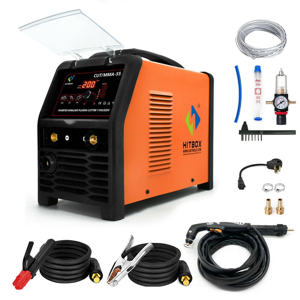 HITBOX 2 in 1 Plasma Cutter ARC Welder Inverter 55A 110V 220V Plasma