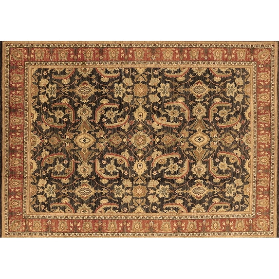 Ahgly Company Indoor Rectangle Oriental Brown Industrial Area Rugs, 2' x 3'