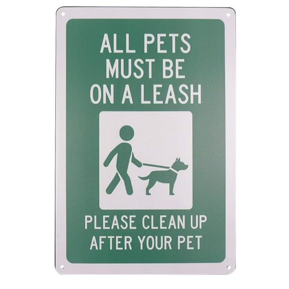 Monifith"All Pets Must Be on a Leash,Please Clean Up After Your Pet"Dog Sign Industrial Warning Signs for House Lawn Metal Decor (Aluminum) Size: 8 x 12 inch