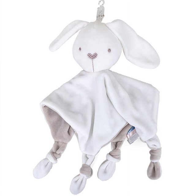 Edredón de peluche de conejito para bebé, juguete suave para dormir, toalla calmante, 0 a 12 meses