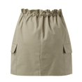 thumbnail image 4 of Sngxgn Skirts for Women Crossover High Waisted Ruffle Layered Skort Skirts(Khaki,S), 4 of 6