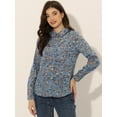 thumbnail image 3 of CamiFloral Con Botones Y BluDe ManLarCon Cuello En PunPaMujer Gris Azul XL, 3 of 6