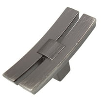 GlideRite 1-7/8 in. Industrial Dual Bar Cabinet Knob, Brushed Pewter