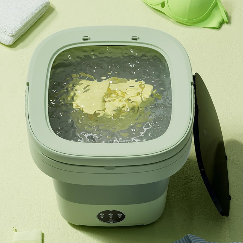 12L mini portable washing machine with foldable design and 3 cleaning modes