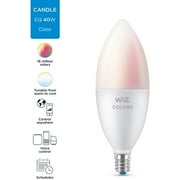 Wiz 40W Equivalent Color Changing B12 Candelabra Dimmable Smart LED Decorative Light Bulb