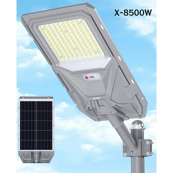 BJSUC 8500W Solar Street Light Outdoor, Dusk To Dawn Commercial Parking Lot Light
