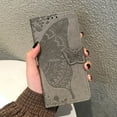 thumbnail image 6 of for iPhone 13 Case Wallet for Women,Flip Folio Cover with Butterfly Embossed PU Leather Stand Credit Card Holder Slots Magnetic Wrist Strap Protective Phone Case for iPhone 13 (Gray), 6 of 13