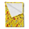 thumbnail image 2 of Food Soft Flannel Fleece Throw Blanket, Funny Cartoonish Fast Food with Fries Hot Dog Hamburger Strawberry Milkshake, Cozy Plush for Indoor and Outdoor Use, 60" x 80", Yellow Multicolor, by Ambesonne, 2 of 5