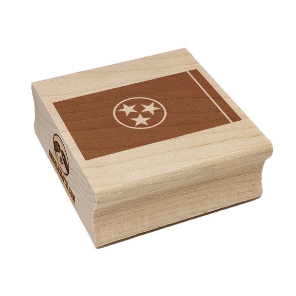 Tennessee Flag Square Rubber Stamp Stamping Scrapbooking Crafting - Large 2.75in