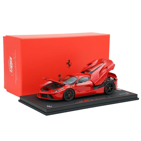 Ferrari LaFerrari Rosso Corsa Red with Black Wheels With Display Case Limited Edition to 120 pcs 1/18 Diecast Model Car by BBR