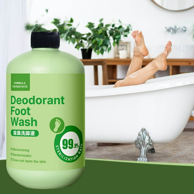 Deodorizing Foot Wash | Sweat & Odor Removing Foot Cleaner | Strong Deodorization | Cleansing & Exfoliating Formula | Moisturizing Soothing Relief | 500ml Bottle for Home Use