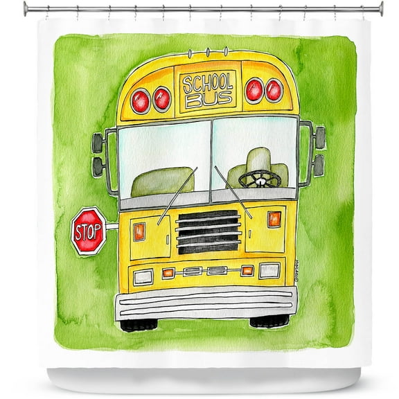 Shower Curtains 70" x 84" from DiaNoche Designs by Marley Ungaro - School Bus