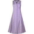 thumbnail image 4 of Wkishenl Casual Summer Dresses for Women Stripe Button V Neck Sleeveless Long Dress Vacation Beach Party Sundress with Pocket XX-Large Purple, 4 of 7