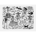 thumbnail image 1 of Mexican Bath Mat, Day of the Dead Dancers Themed Woman and Man Skeleton Icon Playing Music Design, Non-Slip Plush Mat Bathroom Kitchen Laundry Room Decor, 29.5 X 17.5 Inches, Black White, Ambesonne, 1 of 2
