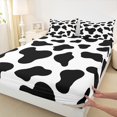 thumbnail image 3 of Homewish Fashion Cow Print Bed Sheets, White Black Polkadots King Sheets, Teens Kids Boys Girls Sheet Set, Breathable Home Decor, 4pcs, 3 of 7