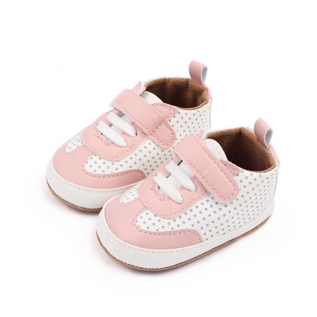 

Infant Baby Boys Girls Moccasins Sneakers PU Leather Soft Sole Contrast Color Prewalker Anti-Slip Shoes First Walker Shoes