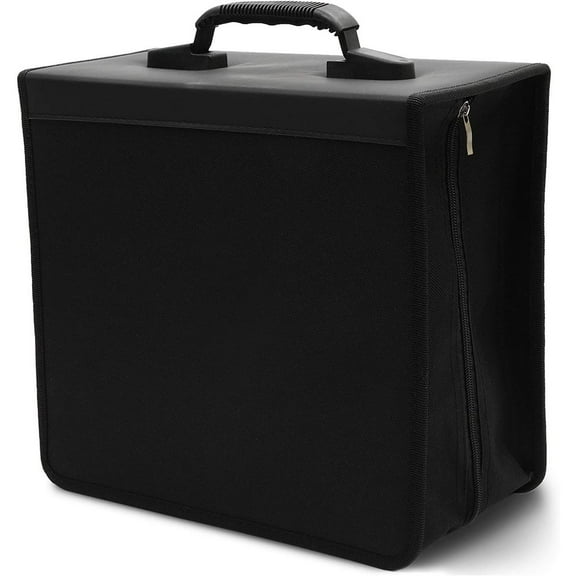 400 Disc Capacity CD DVD Storage Holder, Portable DVD Binder Booklet Carrying Case for Car, Home and Office, Black