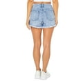 thumbnail image 3 of Celebrity Pink Juniors and Juniors Plus Ultra High Rise Fray Hem Denim Shorts, Sizes 1-24, 3 of 4