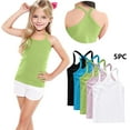 thumbnail image 2 of ZACPNCV 5PC Girls Dance Tank Tops Racerback Camisole Undershirts Summer Spaghetti Strap Sleeveless Crop Tops for Active Workout Tanks Green 8-9 Years, 2 of 9