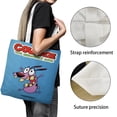 thumbnail image 3 of Courage the Cowardly Dog Bolso de tela con estampado de lienzo para mujer, bolsa de compras reutilizable y estética, con cremallera interior, regalo para mujer,40*45cm., 3 of 6