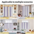 thumbnail image 6 of Purple Grey Striped Kitchen Curtains 72 Inch Length, Minimalist Farmhouse Stripe Grommet Top Bedroom Living Room Curtains, Light Filtering Cafe Curtain Drapes 2 Panels Set 104''x72'', 6 of 9