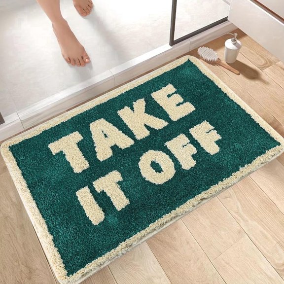 Farcauo Bathroom Rug Cute Bath Mat 32"×20" Green Take It Off Bath Rugs for Bathroom Floor Shower Rug Small Home Decor and Accessories Small Non Slip Mats