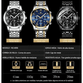 thumbnail image 3 of Reloj Con Fechador Correa Metálica Hombre Negro Malubero  material de la carcasa metalico, 3 of 3