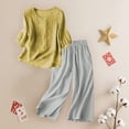 thumbnail image 6 of LEKODE 2 Piece Sets for Women Summer Linen Short Sets for Women Matching Sets Women Clothing Two Piece Outfits Summer Sets for Women Yellow 3xl, 6 of 9