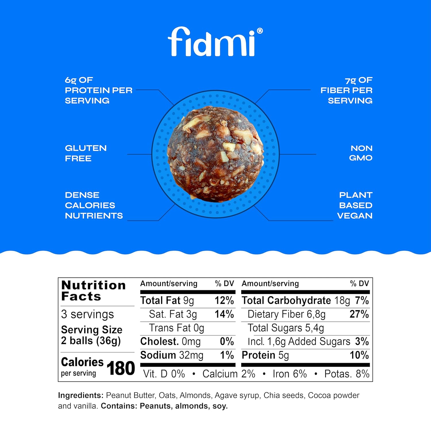 (Pack of 12) FIDMI Snack Cacao Peanut Butter 3.8 Oz