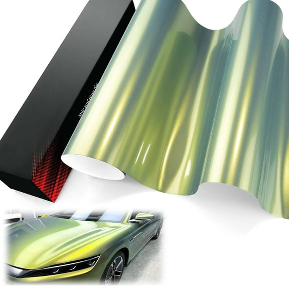 PET Liner Vinyl Super Gloss Metallic Urban Bamboo Automotive Wrap Car Vehicle Bubble Free Air Release