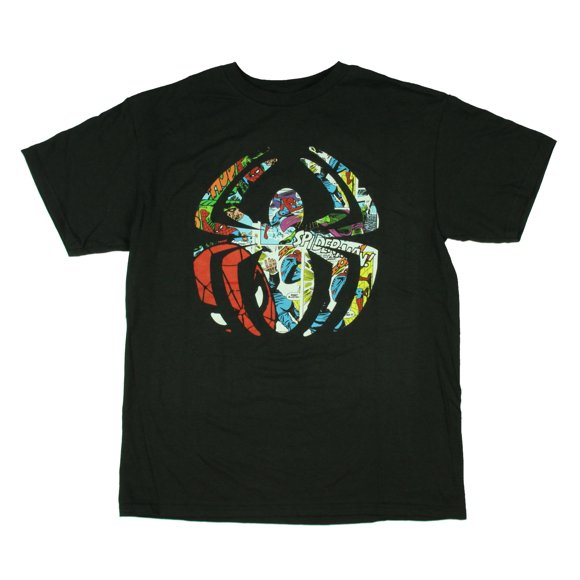 Spiderman Boy's Logo Comic Fill Design Graphic T-Shirt, Medium