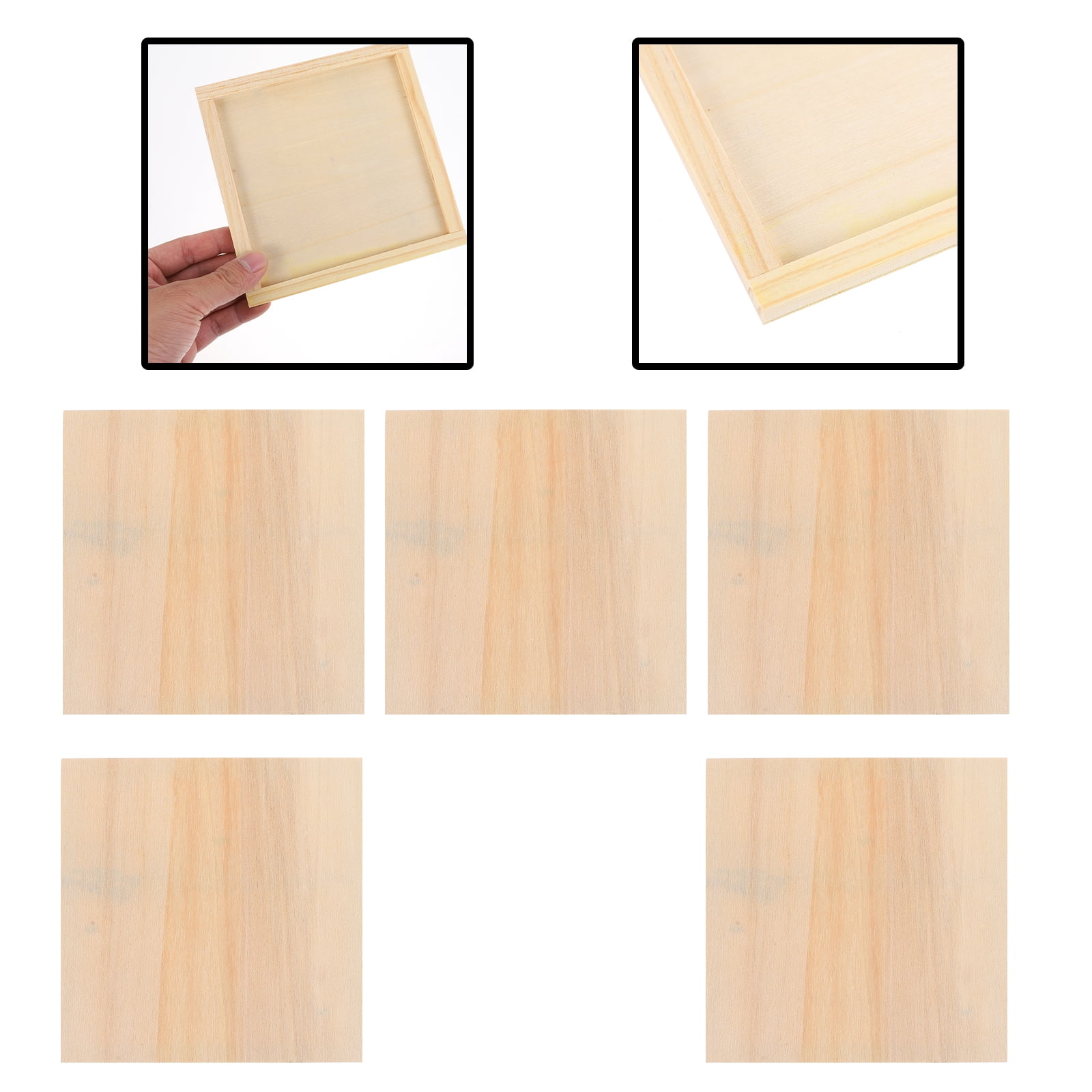 Arborister 5Pcs Unfinished Wood Canvas Panels for Painting DIY Crafts